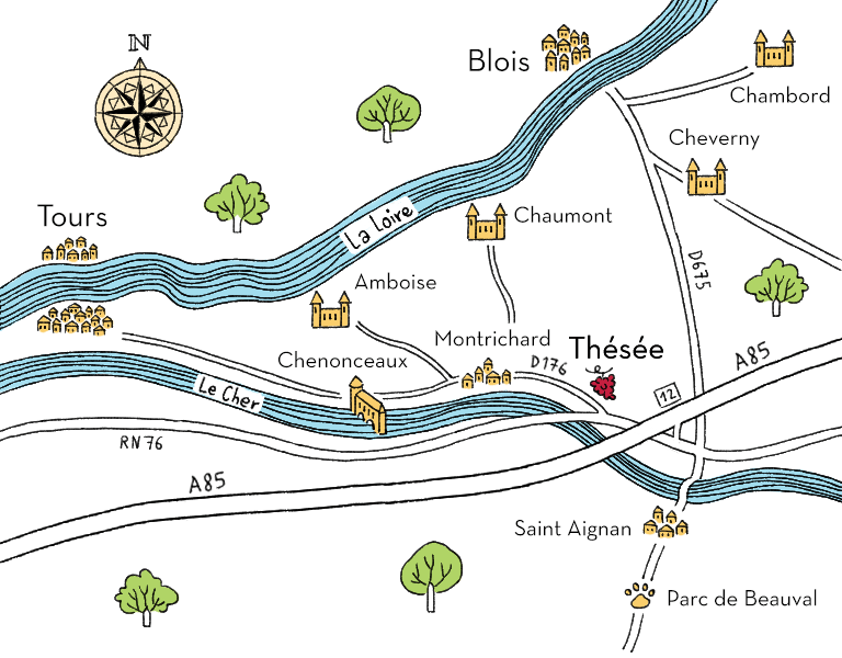Plan de la région du domaine Tardieux